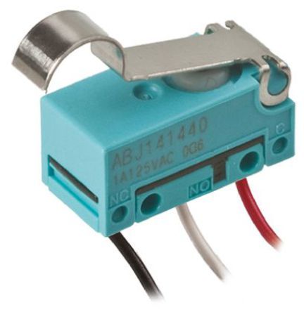 ABJ161460, Panasonic SPDT Simulated Roller Lever Microswitch, 2 A @ 30 V dc, Микропереключатель