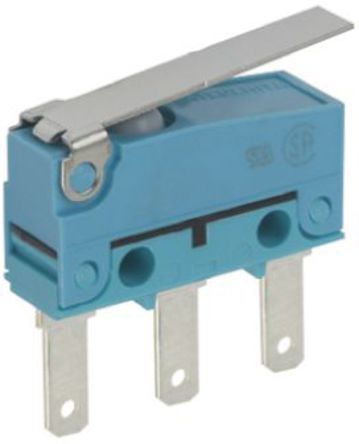 ABS111240, Panasonic SPDT Hinge Lever Microswitch, 2 A @ 30 V dc, Микропереключатель