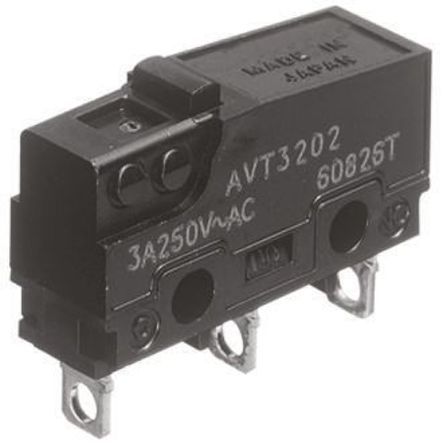 AVT3200613, Panasonic SPDT Pin Plunger Microswitch, 100 mA @ 30 V dc, Микропереключатель