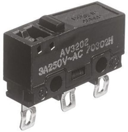 AV32043, Panasonic SPDT Roller Lever Microswitch, 3 A @ 250 V ac, Микропереключатель