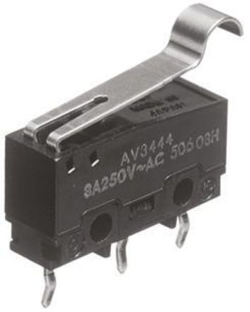 AV32423, Panasonic SPDT Simulated Roller Lever Microswitch, 3 A @ 250 V ac, Микропереключатель