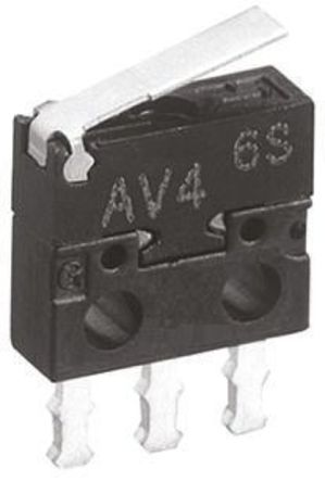 AV4024, Panasonic SPDT Hinge Lever Microswitch, 500 mA @ 30 V dc, Микропереключатель