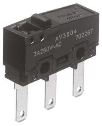 AVM3805613, Panasonic SPDT Pin Plunger Microswitch, 100 mA @ 30 V dc, Микропереключатель