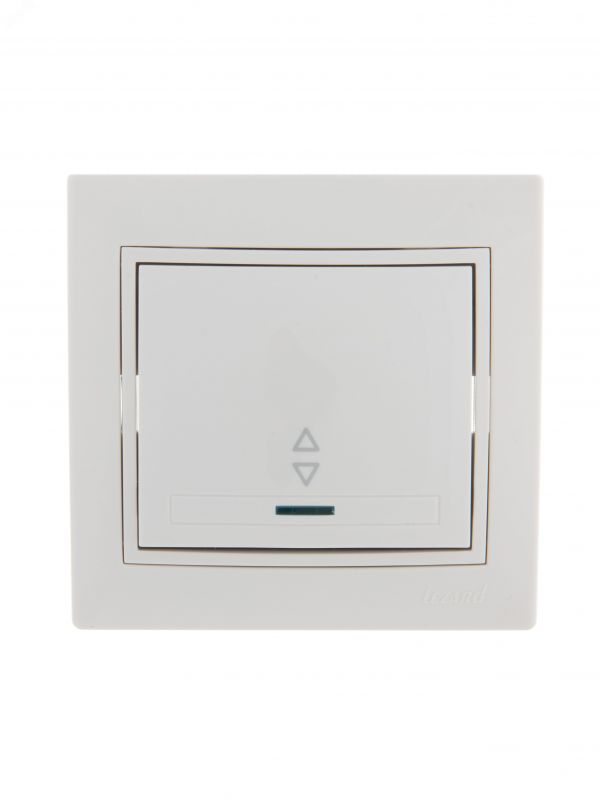 Мира Выключатель 1клавишный проходной с подсветкойбелой вставкой