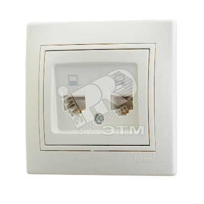 MIRA Розетка компьютерная RJ45x2 бежевая