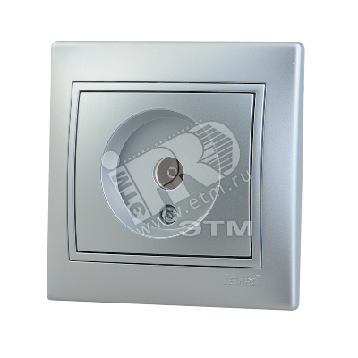 MIRA Розетка телевизионная ТV оконечная металлик серая с вставкой