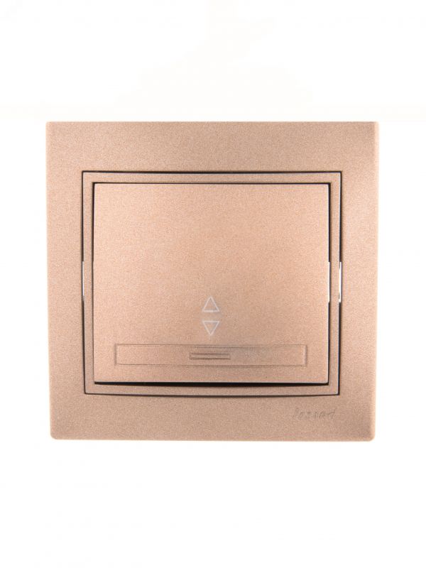 Мира Выключатель проходной  светло-коричневый     металлик