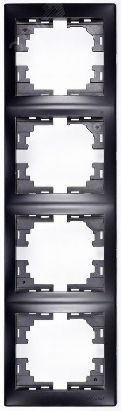 MIRA Рамка 4-ая вертикальная чёрный бархат без вставки (10шт/120шт)