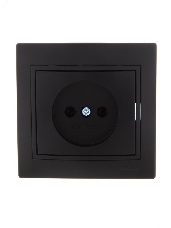 MIRA Розетка б/з керамика чёрный бархат со вставкой (10шт/120шт)