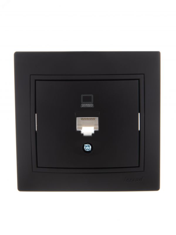 MIRA Розетка компьютерная евро чёрный бархат со вставкой (10шт/120шт)