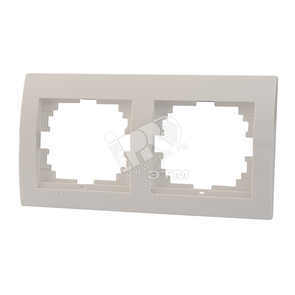 DERIY Рамка 2 поста горизонтальная белый