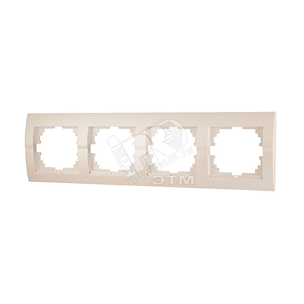 DERIY Рамка 4-ая горизонтальная жемчужно-белая металлик