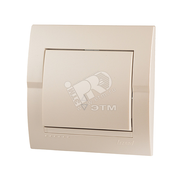 DERIY Выключатель проходной ПБТ жемчужно-белый металлик