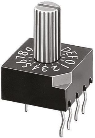 DRS4016, KNITTER-SWITCH 16 Way Through Hole DIP Switch, Rotary Shaft Actuator, Переключатель