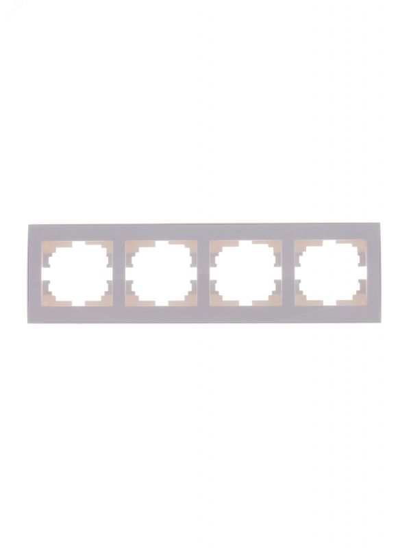 Рамка RAIN 4-ая горизонтальная белая с боковой вставкой