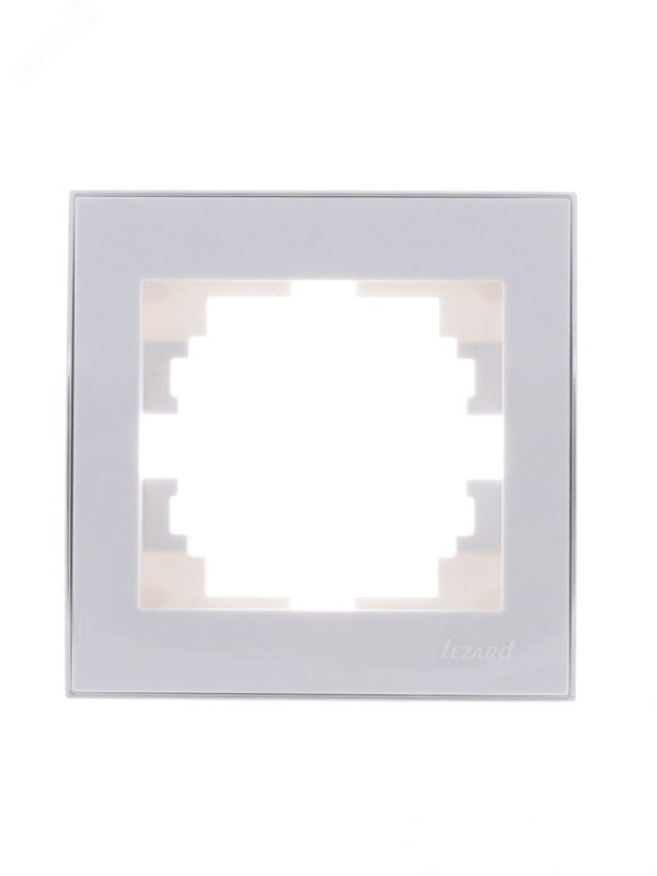 Рамка RAIN 1-ая горизонтальная белая с боковой вставкой хром