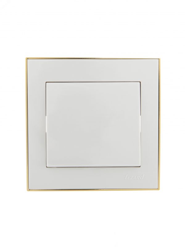 Выключатель RAIN белый с боковой вставкой золото