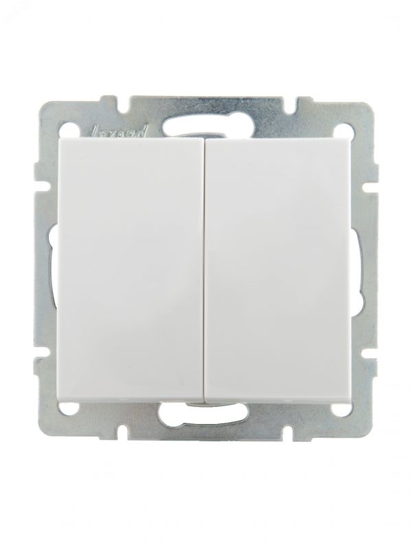 Выключатель RAIN двойной белый механизм