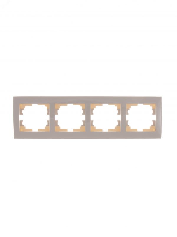 Рамка RAIN 4-ая горизонтальная крем с боковой вставкой