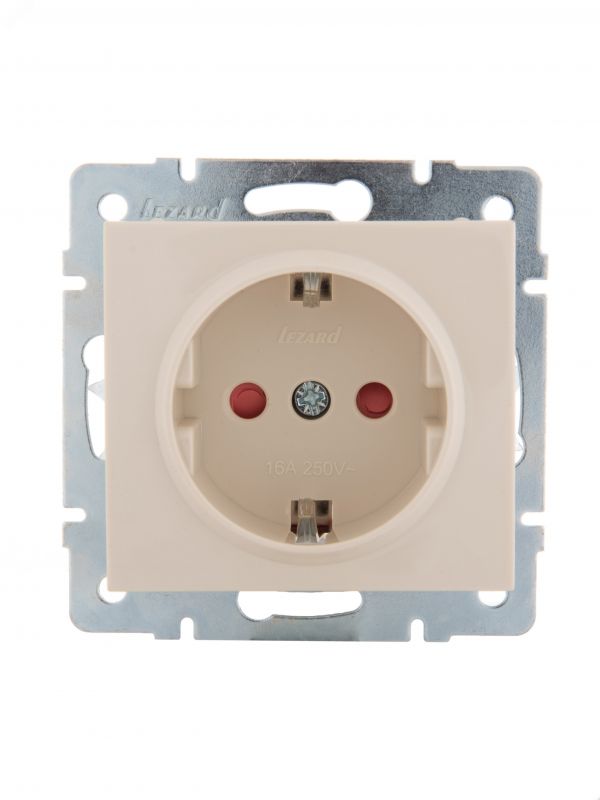 Розетка RAIN с защитой от детей керамика крем механизм