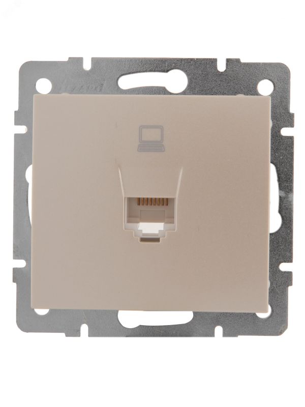 Розетка RAIN компьютерная жемчужно-белый перламутр механизм