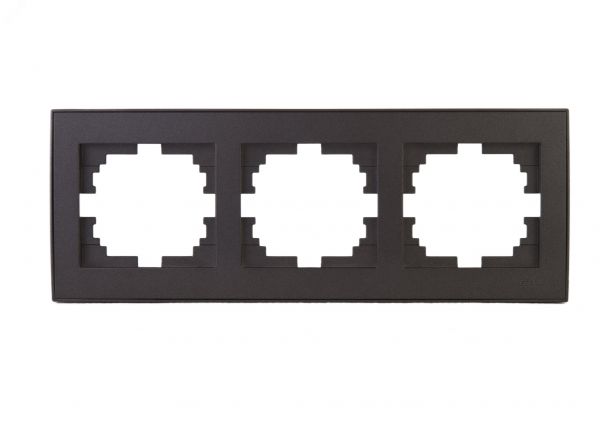 Рамка RAIN 3-ая горизонтальная черный графит матовый