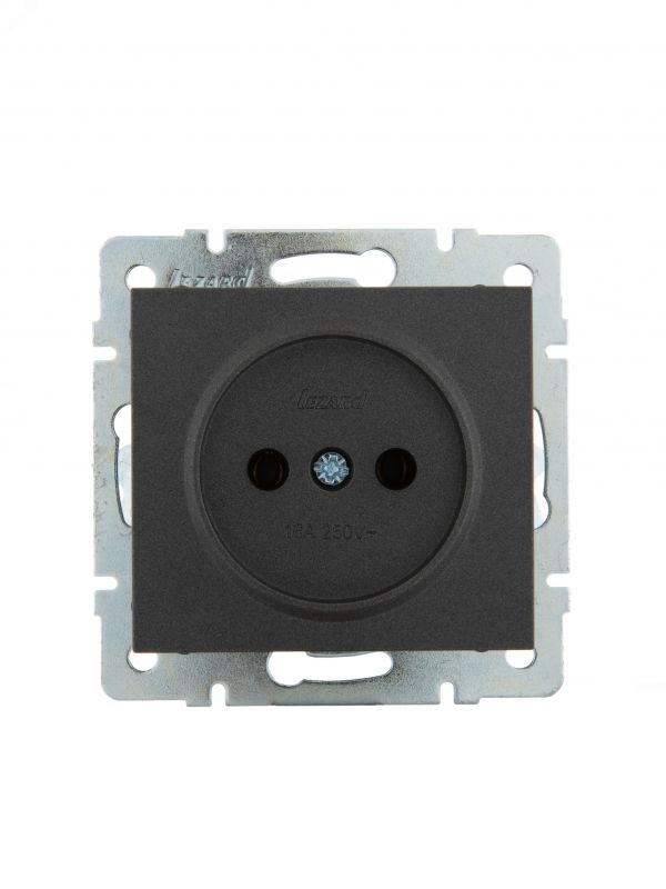 Розетка RAIN б/з керамика черный графит матовый механизм