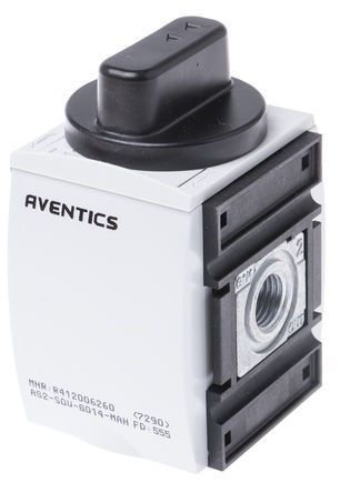 R412006260, Aventics Rotary Knob 3/2 Pneumatic Manual Control Valve AS2-SOV Series, Клапан