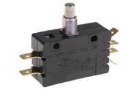 E19-00M, ZF DPDT-NO/NC Button Microswitch, 15 A @ 250 V ac, Микропереключатель