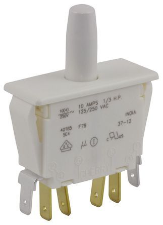 F79-00A, ZF Double Pole Double Throw (DPDT) Push Button Switch, 10 A @ 250 V ac, Кнопочный переключатель