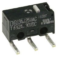 DG13-B2AA, ZF SPDT-NO/NC Button Microswitch, 3 A @ 125 V ac, Микропереключатель