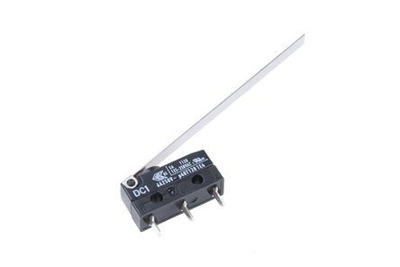 DC1C-H1LD, ZF SPDT-NO/NC Long Hinge Lever Microswitch, 6 A @ 250 V ac, Микропереключатель