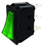 TRG22F2BBGEN, ZF Illuminated Single Pole Single Throw (SPST), On-None-Off Rocker Switch Panel Mount, Клавишный переключатель