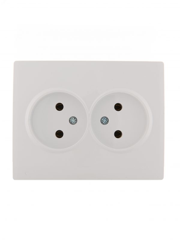 KARINA Розетка двойная б/з ПБТ белая (10шт/120шт)