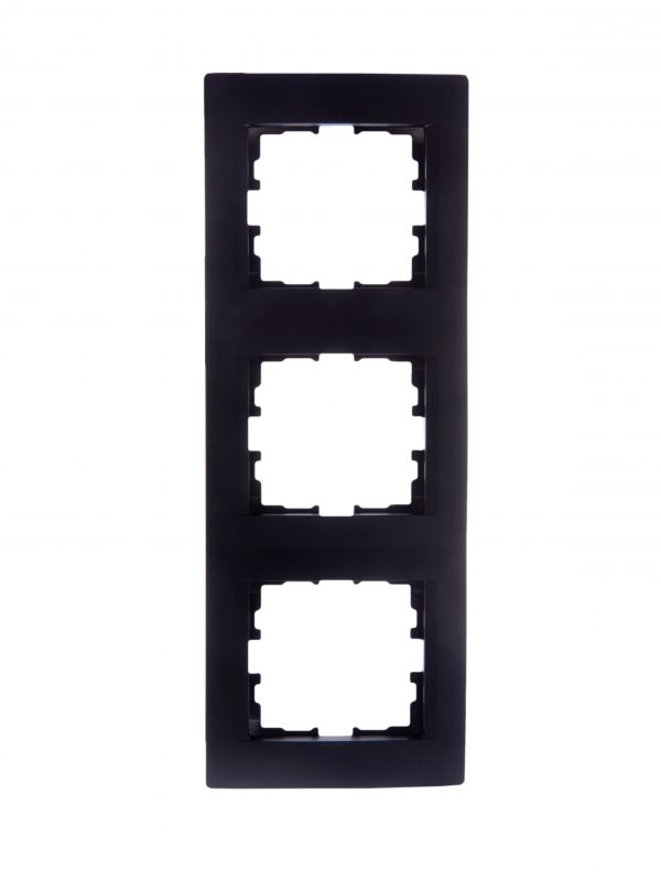 KARINA Рамка 3-ая вертикальная б/вст чёрный бархат (10шт/120шт)