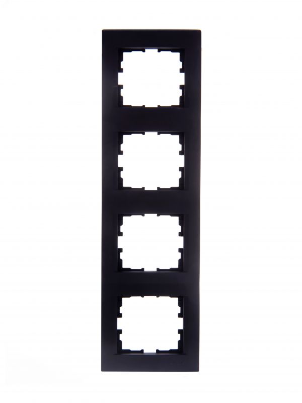 KARINA Рамка 4-ая вертикальная б/вст чёрный бархат (10шт/120шт)