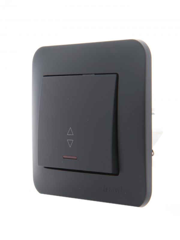 KARINA Выключатель проходной с подсветкой чёрный бархат (10шт/120шт)