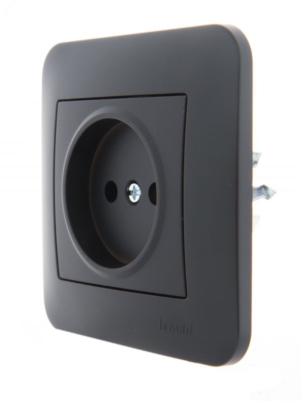 KARINA Розетка б/з керамика чёрный бархат (10шт/120шт)