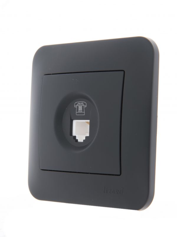 KARINA Розетка телефонная евро чёрный бархат (10шт/120шт)