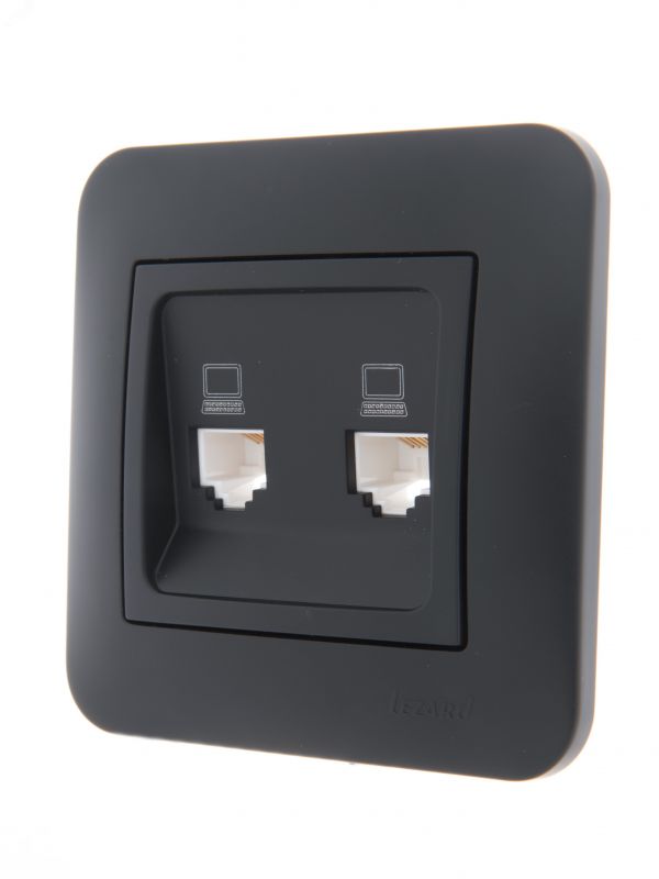 KARINA Розетка компьютерная двойная чёрный бархат (10шт/120шт)