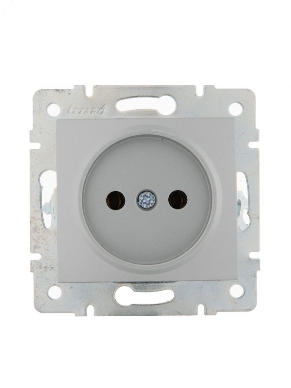 KARINA Розетка б/з керамика матовое серебро (10шт/120шт)