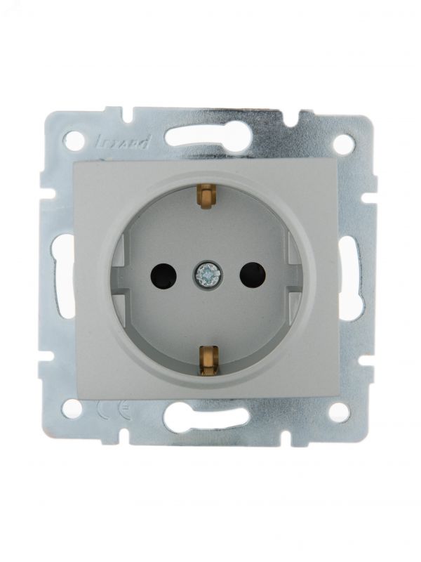 KARINA Розетка с защитой от детей ПБТ матовое серебро (10шт/120шт)