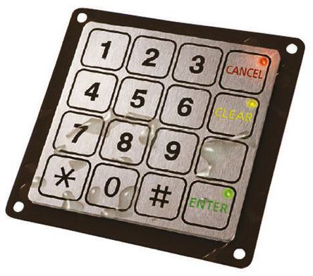 1068.1016.1110001, Schurter IP69K 16 Key Aluminium Keypad, Кнопочная панель