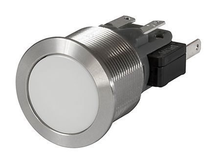 1241.7026.1121000, Schurter Single Pole Double Throw (SPDT) Momentary Red LED Push Button Switch, IP40, 19 (Dia.)mm, Panel Mount, 250V ac, Кнопочный переключатель