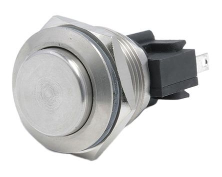 MP0031/2, Bulgin Single Pole Single Throw (SPST) Momentary Push Button Switch, IP66, 19.2 (Dia.)mm, Panel Mount, 250V ac, Кнопочный переключатель