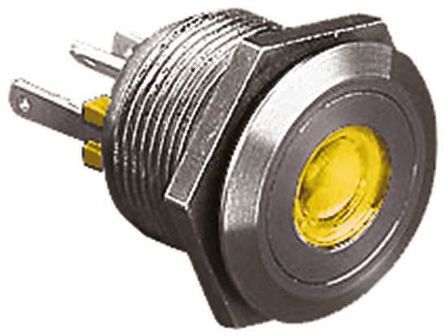 MPI001/28/AM, Bulgin Single Pole Single Throw (SPST) Momentary Push Button Switch, IP66, 19.2 (Dia.)mm, Panel Mount, 24V dc, Кнопочный переключатель