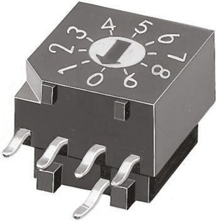 DRR3010, KNITTER-SWITCH 10 Way Through Hole DIP Switch, Rotary Flush Actuator, Переключатель