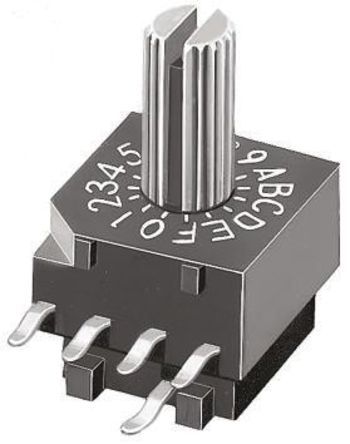 DRR4010, KNITTER-SWITCH 10 Way Through Hole DIP Switch, Rotary Shaft Actuator, Переключатель