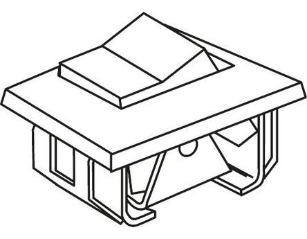 6-1571986-5, TE Connectivity Single Pole Double Throw (SPDT), On-Off-(On) Rocker Switch Panel Mount, Клавишный переключатель