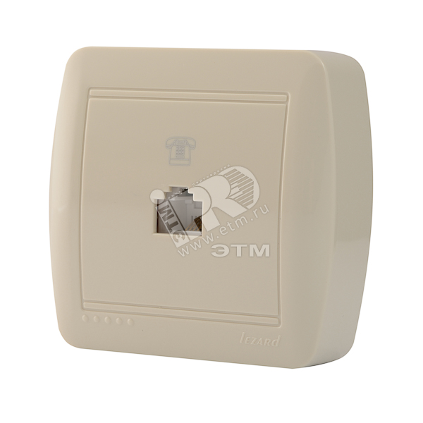 Демет Розетка телефонная евро крем